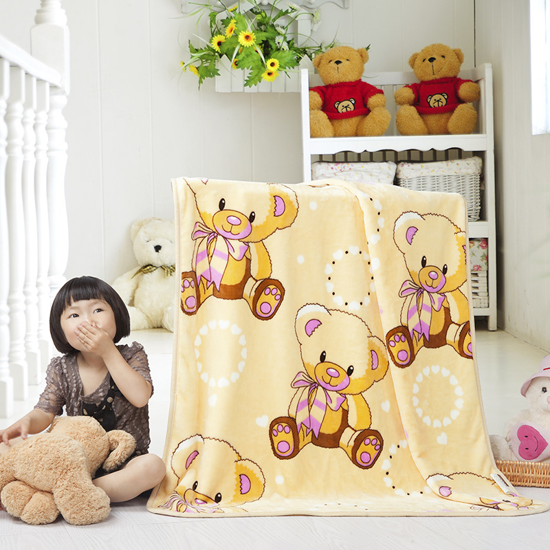 超柔加厚法莱绒儿童毯 单层/双层 韩式可爱卡通法兰绒毯子空调毯