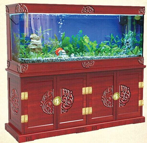 鱼缸 水族箱 实木鱼缸 红花梨祥云龙缸 中式实木风水鱼缸定制定做