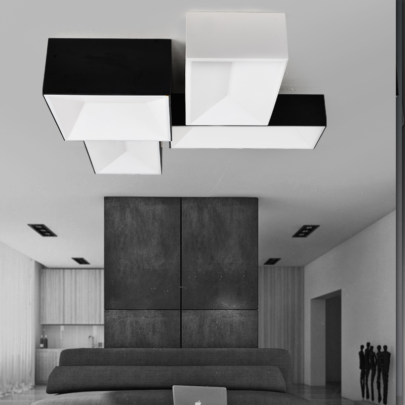 个性客厅灯大气灯具现代简约几何创意长方形LED吸顶灯餐厅灯卧室