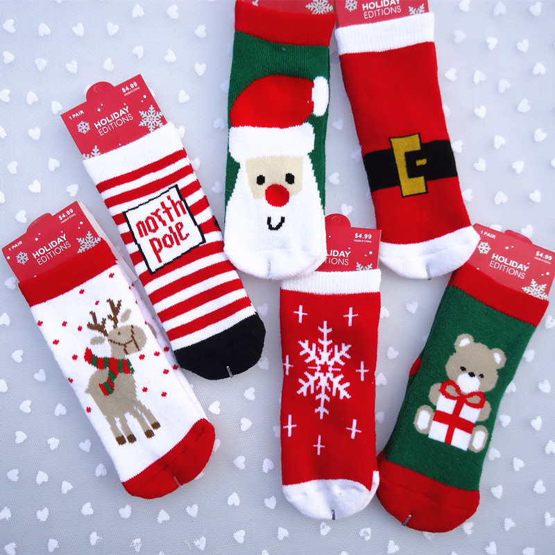 儿童宝宝袜全棉圣诞袜精梳棉加厚毛圈童袜纯棉宝宝袜节日礼品袜