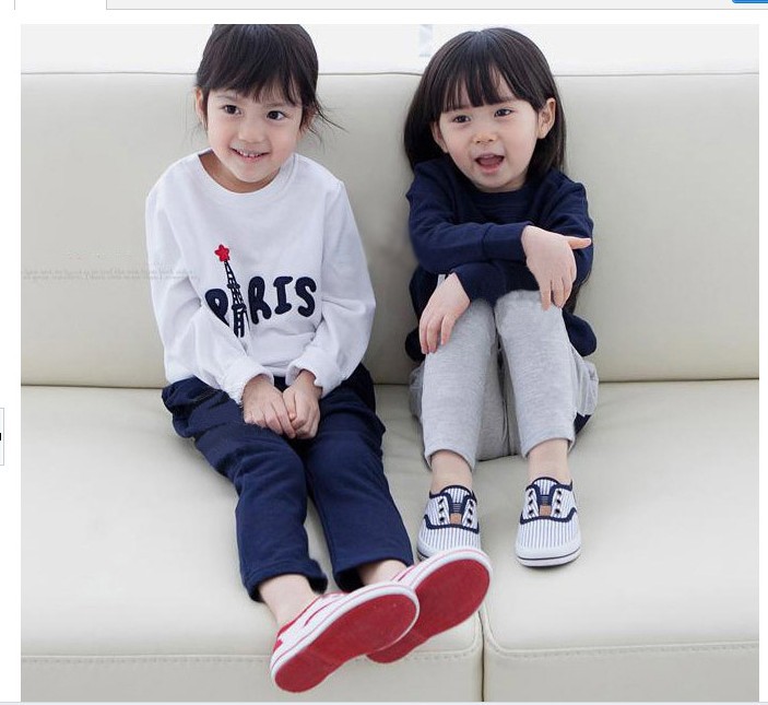 童装2015新款女童套装春秋女童两件套 儿童长袖碎花韩版运动套装