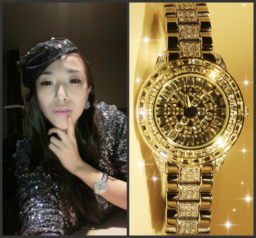 香港kenzina正品 防水水钻女士手表钢带 满钻 时尚石英表 女表