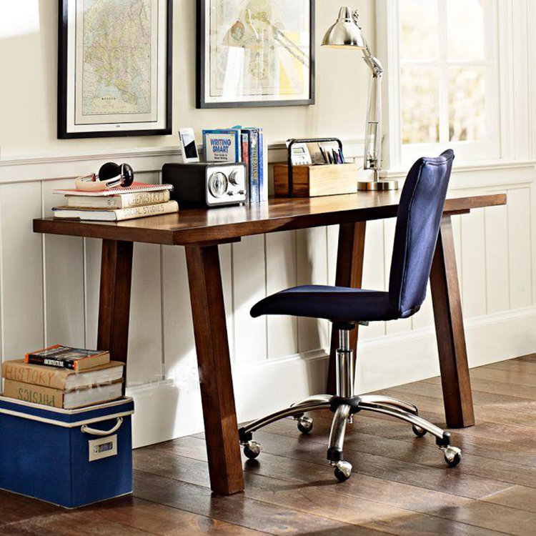 loft简易现代纯实木原木书桌 复古办公桌 台式电脑桌家用 小桌子