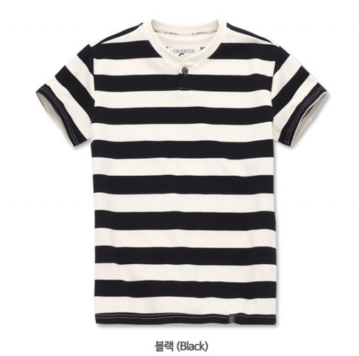 韩国正品代购品牌韩版夏季男士纯棉休闲潮流条纹修身圆领短袖T恤