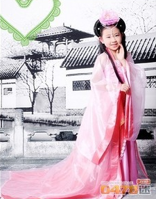 儿童古装演出服长尾拖地女公主贵妃装套装新款唐装汉服摄影写真服