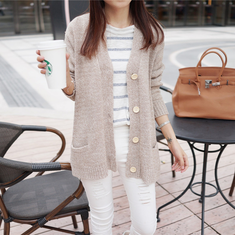 2015秋季新款时尚潮流韩版针织外套女毛针织衫