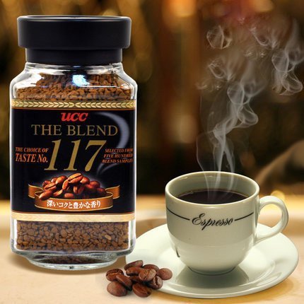 4瓶包邮悠诗诗UCC日本原装进口速溶黑咖啡117 精选纯速溶咖啡90g