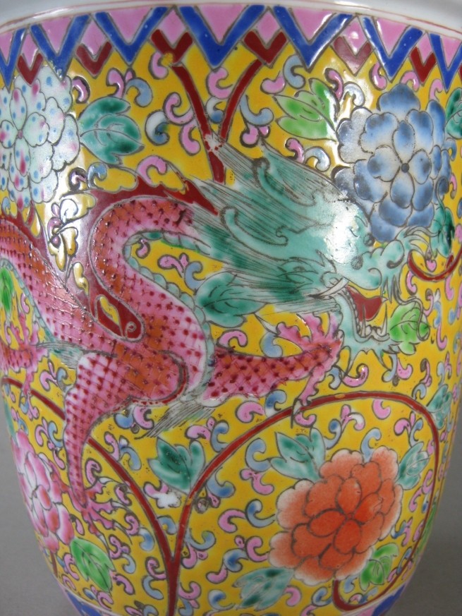 小古玩/明清古瓷器收藏品、清代民国精美老瓷器推出\龙凤粉彩鱼缸
