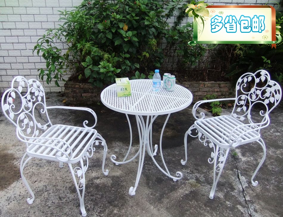 特价欧式铁艺桌椅 户外阳台庭院休闲桌椅三件套 咖啡桌小茶几