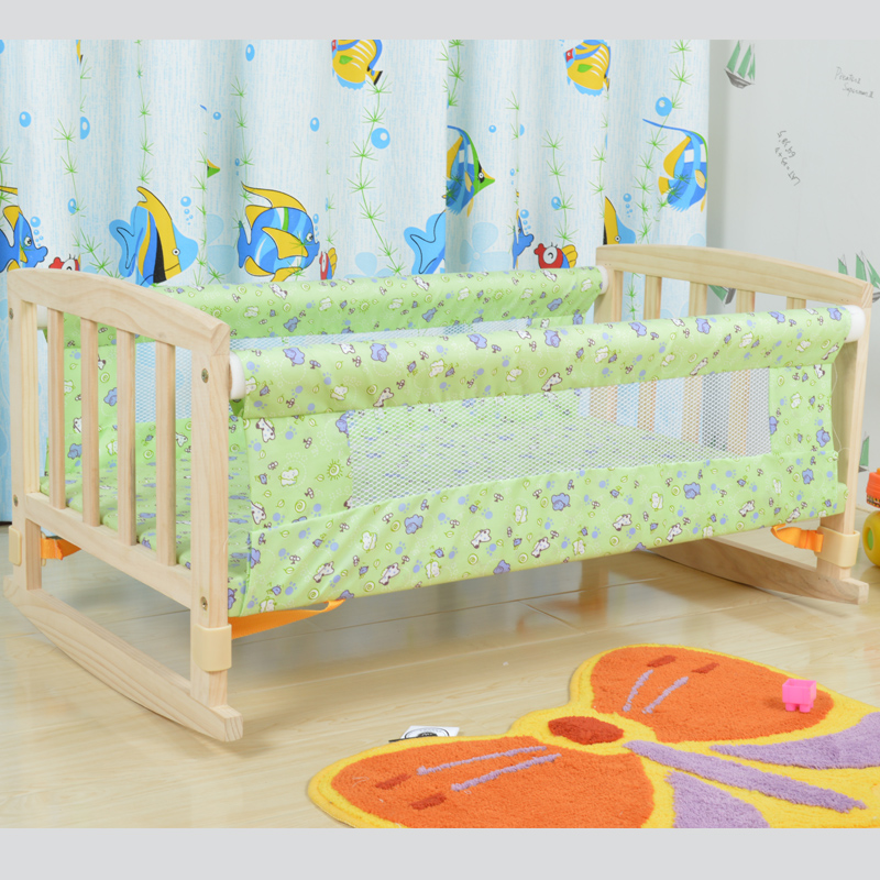 环保无漆实木婴儿床摇摇床宝宝睡床BB童床儿童床品小孩摇床摇篮床