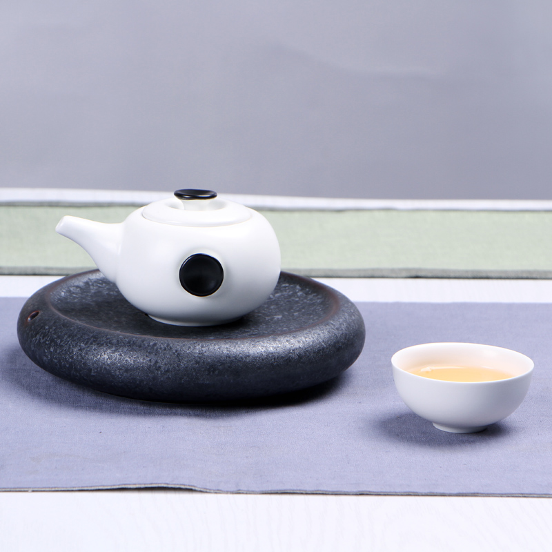 乐佳茶器 陶瓷茶盘 结晶釉壶承 功夫茶具茶垫养壶垫小蝶茶盏洗