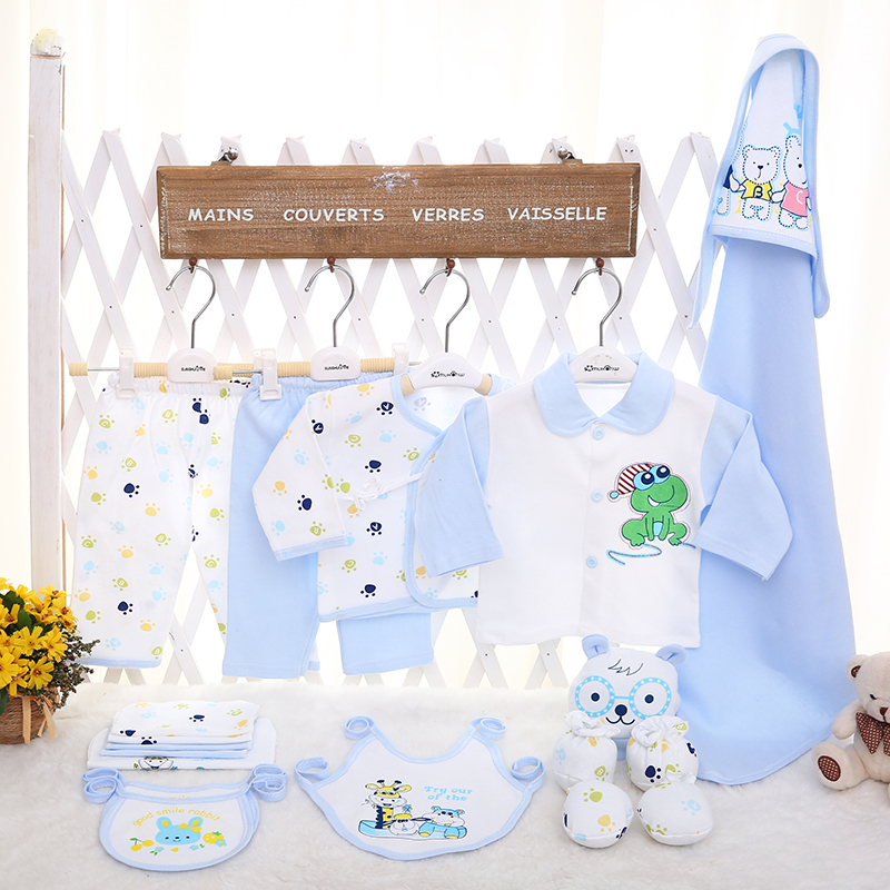 2015秋款精梳棉婴儿衣服新生儿礼盒套装19件满月催生包厂家