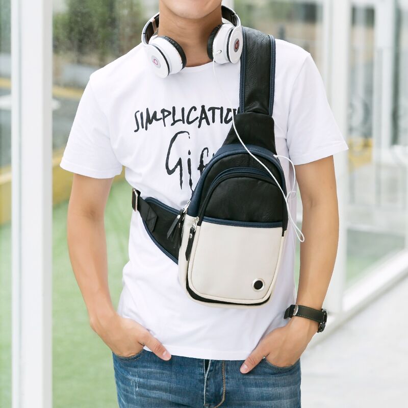vicool新款韩版男士胸包单肩包潮斜挎包休闲腰包运动包旅行小挎包