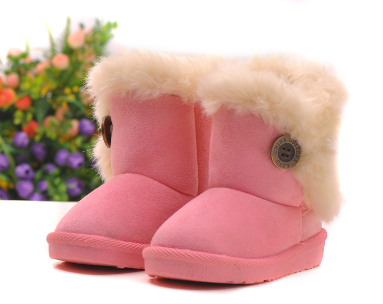 新款冬季男女童靴子1 2 3岁儿童保暖防滑雪地靴软底宝宝棉鞋童鞋