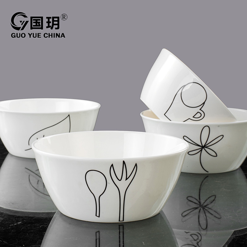 国玥餐具碗套装 简约日式物语5.5英寸米饭碗面碗沙拉碗创意可微波