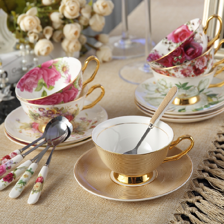 出口欧洲咖啡杯套装创意高档欧式咖啡杯陶瓷红茶杯英式咖啡杯碟勺