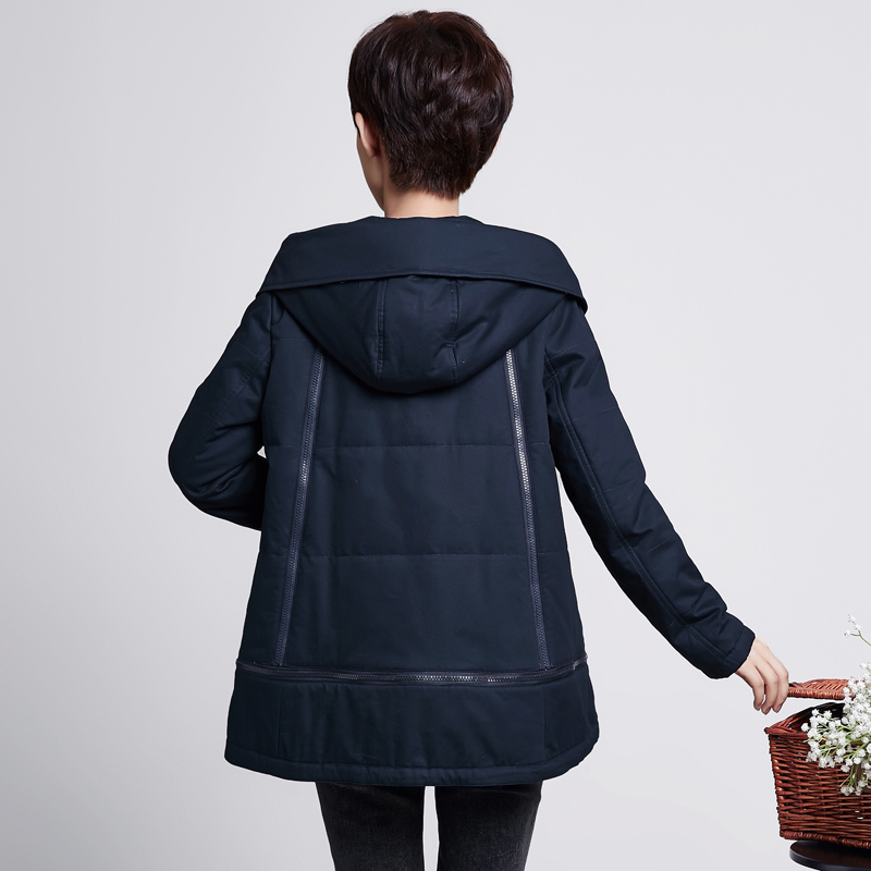 2015冬装新款韩版中年大码女装加厚连帽短款棉服纯色A版休闲棉衣
