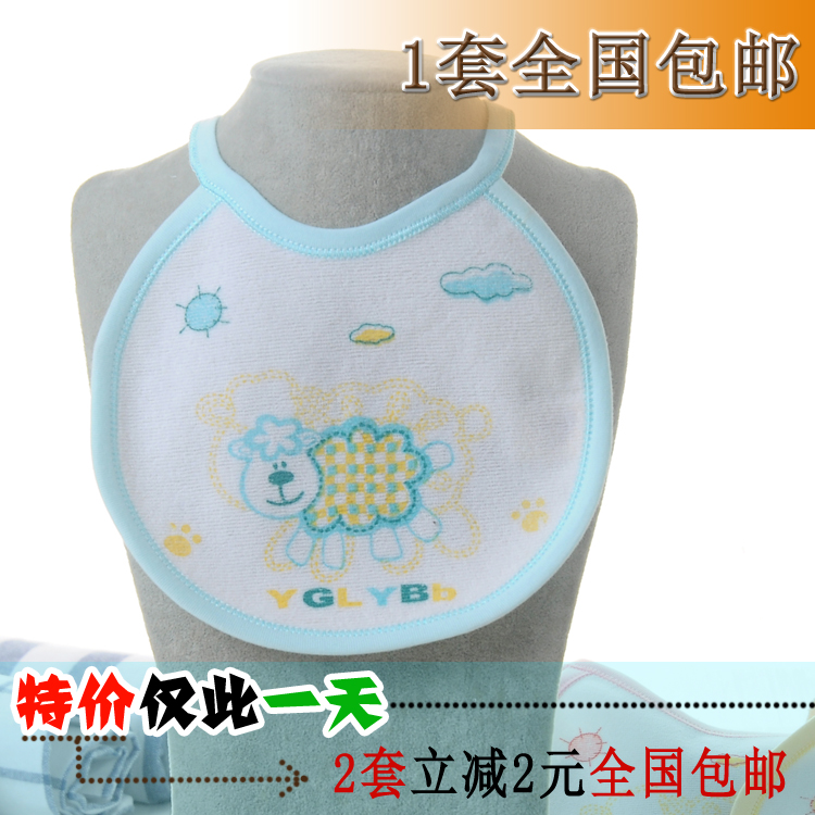 纯棉防水婴儿口水巾 系带双层宝宝围嘴 全棉儿童新生儿围兜食饭兜