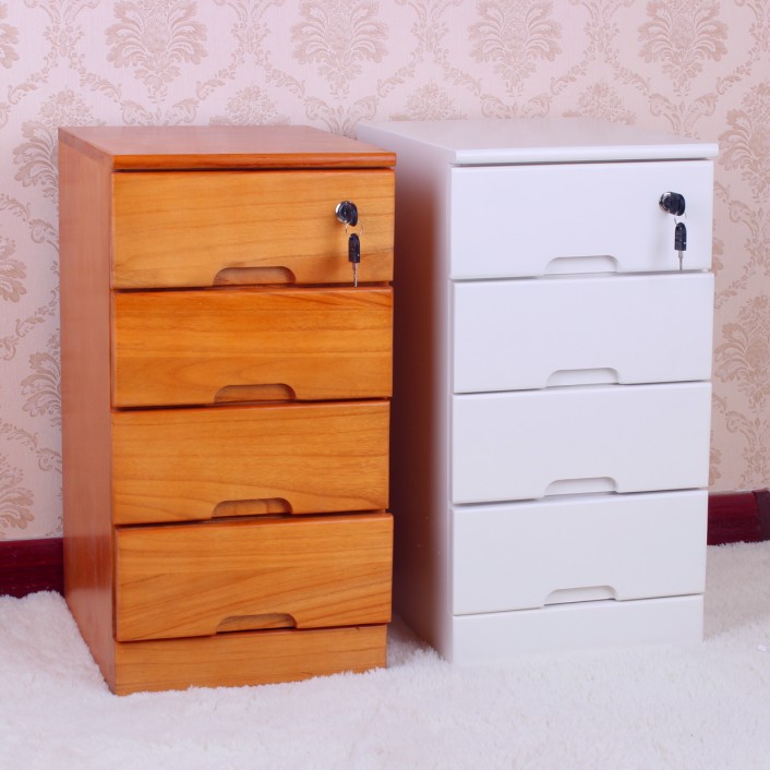 小床头柜子实木简约床边柜储物柜卧室床头柜带锁白色30cm窄柜特价