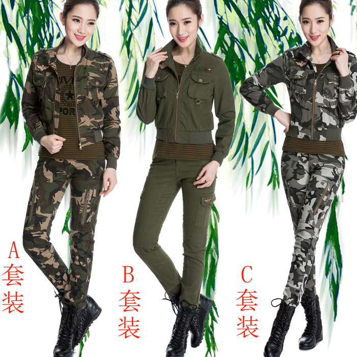 女款特种兵户外作训服野营登山军绿服军装工装迷彩服三件套装