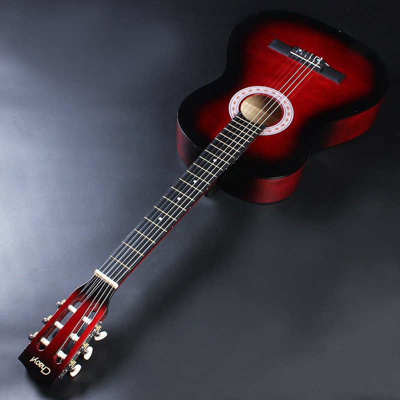 30 34 36 38 39寸圆角古典吉他木吉他 化红色男女生初学练习吉它