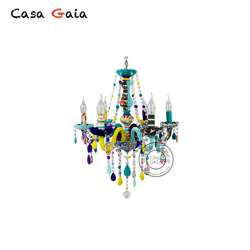 CASA GAIA盖雅奢华定制 设计师款 彩色吊灯日本布艺撞色吸顶灯