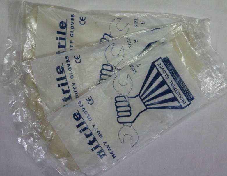 Nitrile白色透明丁晴手套 丁腈手套非一次性凯琳龙厚款 食品手套
