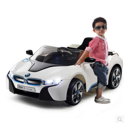 授权宝马i8儿童电动车童车四轮双驱带遥控宝宝可坐电动汽车玩具车