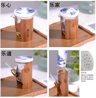 祥福 泡茶壶 玻璃茶壶 普洱创意双耳红茶泡茶器陶瓷过滤 玻璃茶具