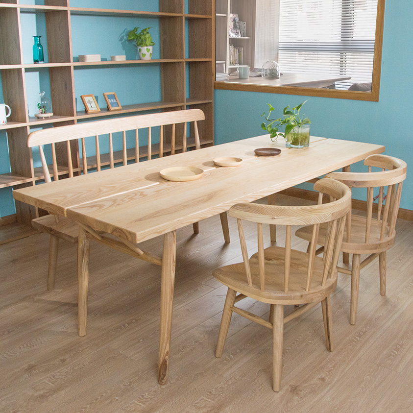 实木餐桌椅组合 定制家具 白蜡木日式北欧简约原木水曲柳设计师