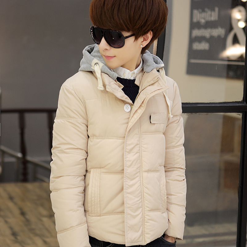 2015冬装棉衣男士韩版修身青少年学生连帽棉服加厚保暖棉袄潮外套