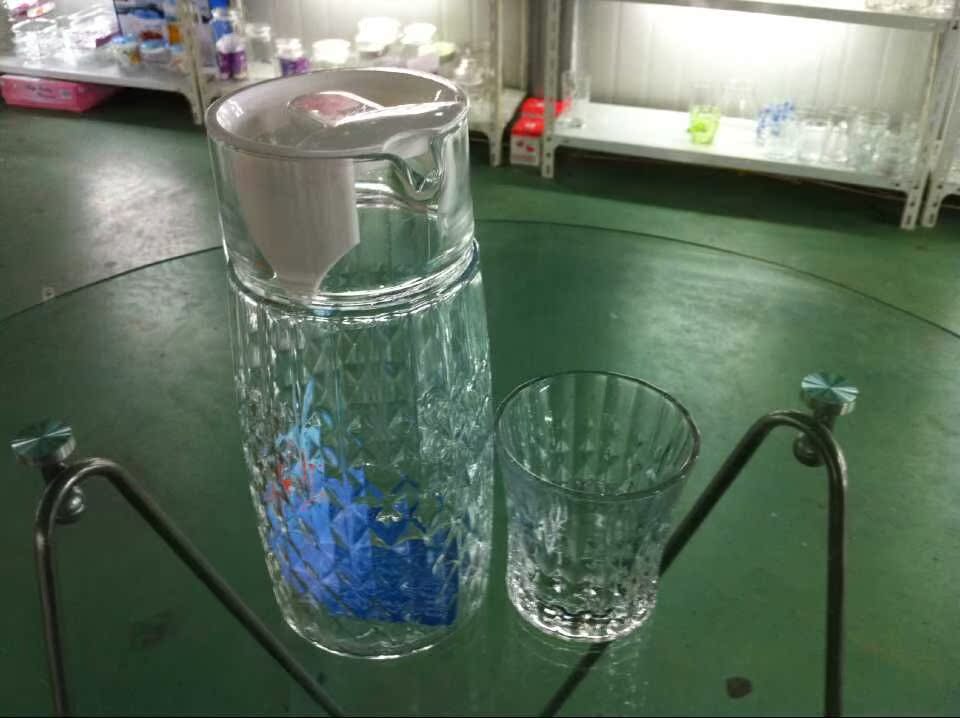 菱形杯壶七件套-玻璃杯水具水杯茶杯水壶