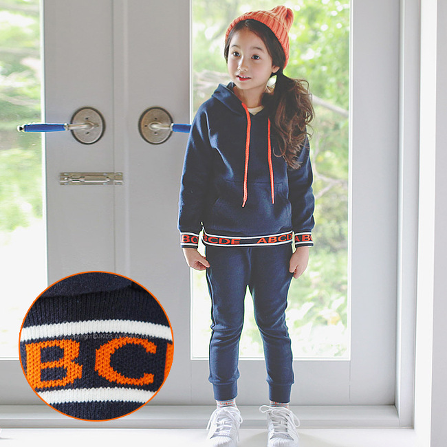 韩国女童套装儿童运动套装16秋季memene新品加厚长袖带帽卫衣套装