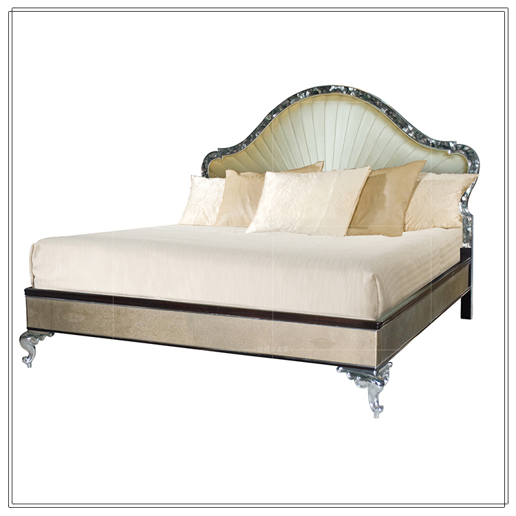 欧式床新古典双人实木布艺床1.8米结婚床别墅家用卧室床铺公主床