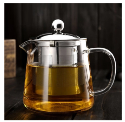 尚物花茶壶 耐高温加厚泡茶壶不锈钢过滤茶漏三用壶 玻璃茶壶套装