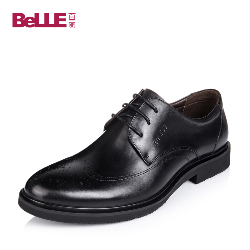 Belle/百丽秋季专柜同款系带圆头商务男鞋牛皮男单鞋3UZ01CM5