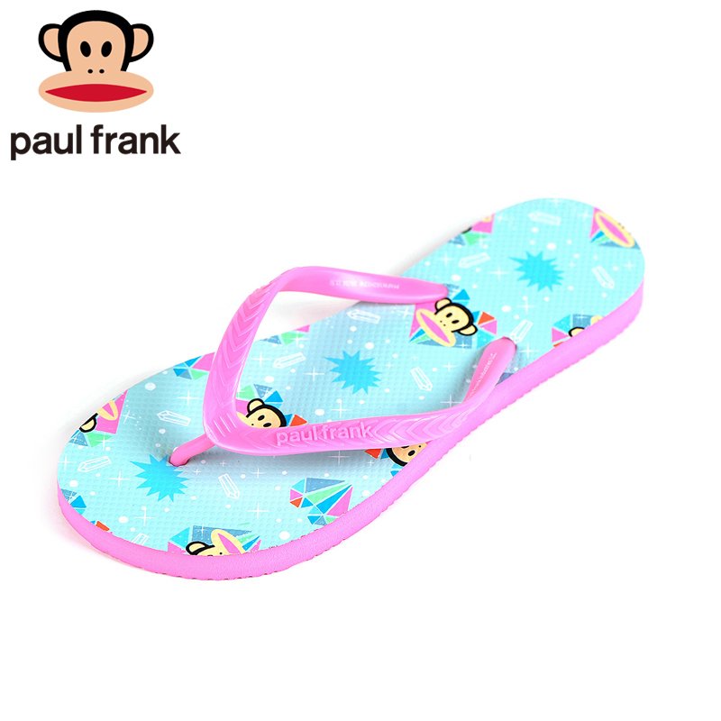 Paul Frank/大嘴猴女士拖鞋夏季新款沙滩人字拖卡通印花舒适女鞋