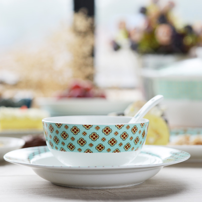 景德镇碗套装4.5寸陶瓷碗套装创意韩式饭碗骨瓷餐具套装 六个碗套