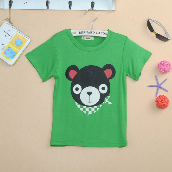 断码清仓2015夏款韩版品牌童装 儿童短袖T恤 小熊汗布款特价包邮