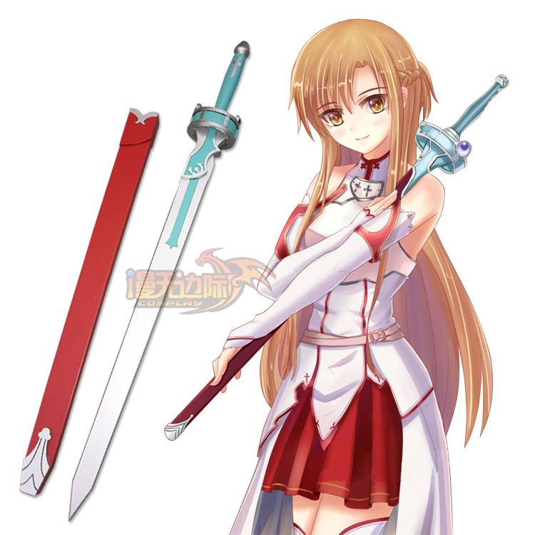 cosplay刀剑神域女主角asina亚丝娜红剑闪烁之光动漫木制武器包邮