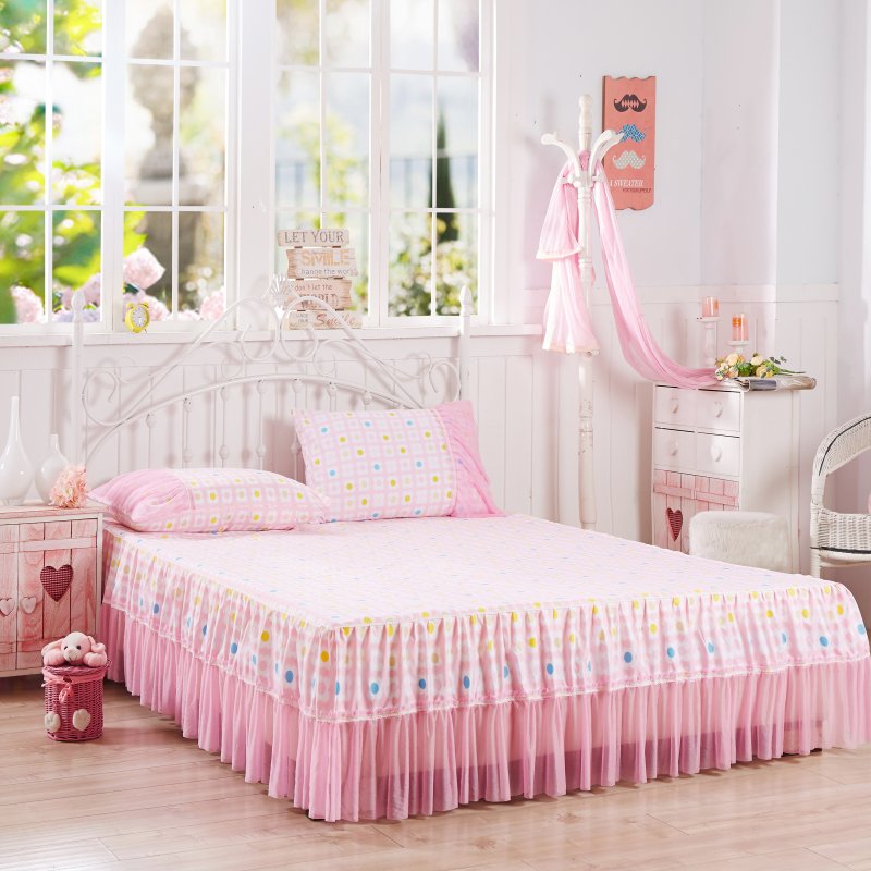 悠漫芬蕾丝床裙席梦思床罩床套单件韩式公主床盖床单床笠1.81.5米