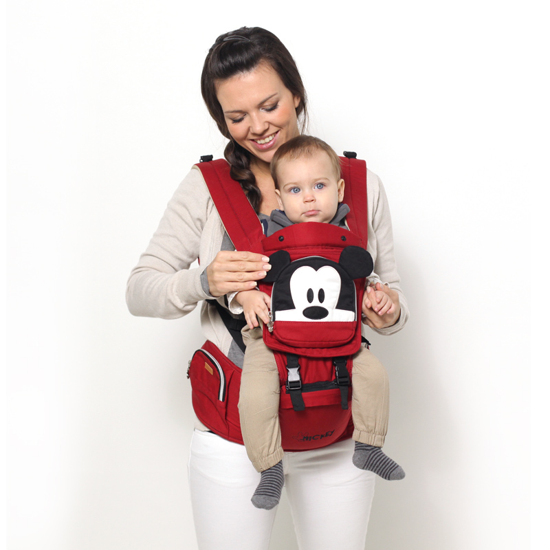 正品Disney/迪士尼婴幼儿腰凳抱带多功能双肩背带透气前后两用