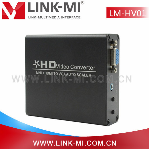 LINK-MI HDMI转VGA转换器 PS3 手机 XOOM 平板 接投影可调分辨率