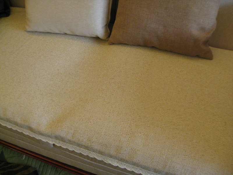 高档加厚棉麻四季防滑沙发垫布艺沙发坐垫沙发巾纯色米黄色可定制