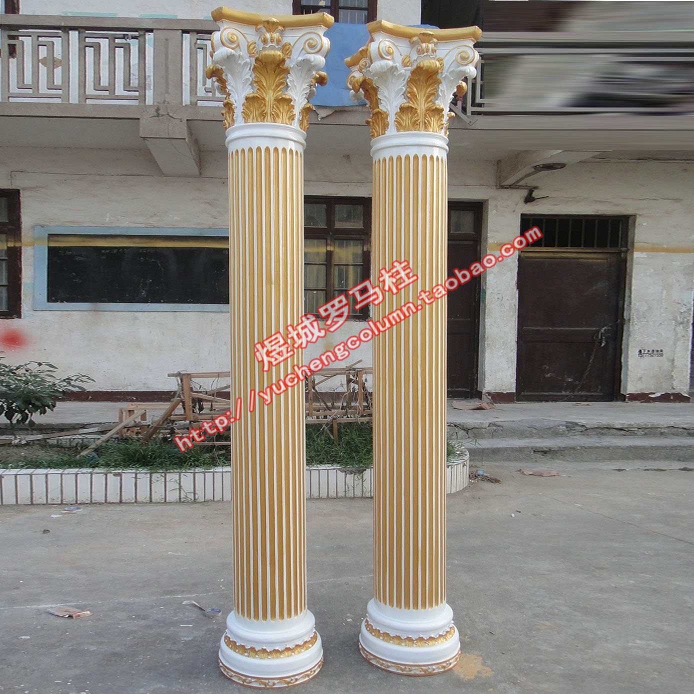 欧式柱子装饰材料 树脂罗马柱子欧式 阳台柱子 罗马柱半圆300m
