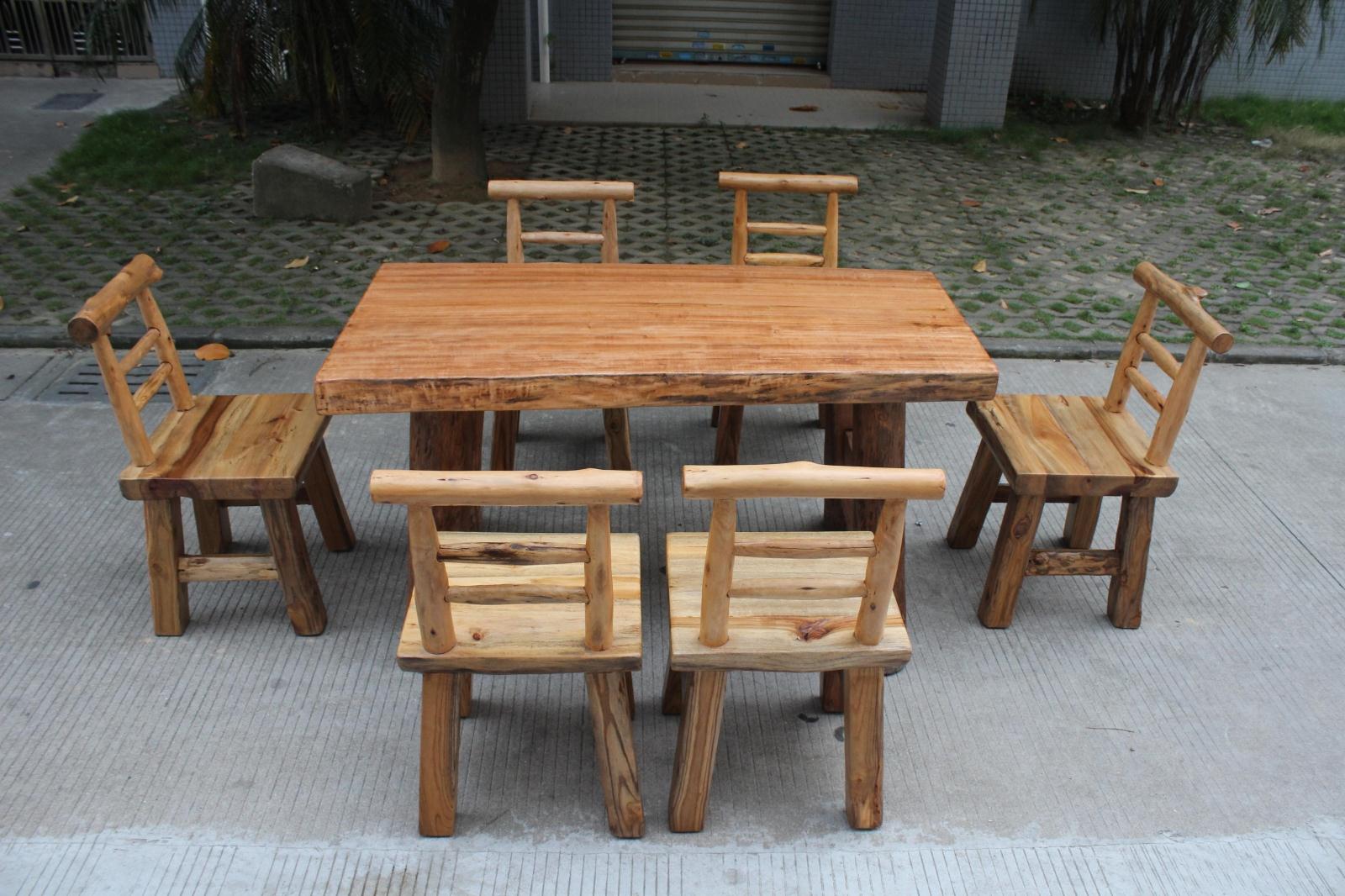 实木厚板茶几茶桌 原生态餐桌 纯实木方桌子 樟木家具