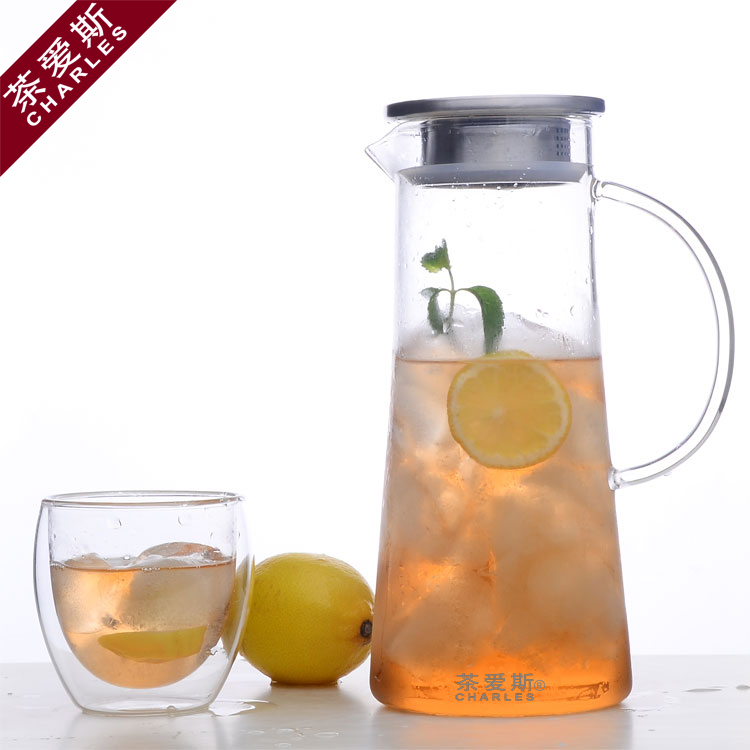茶爱斯大容量凉水壶玻璃加厚耐高温冷水壶凉水杯子花茶壶果汁壶