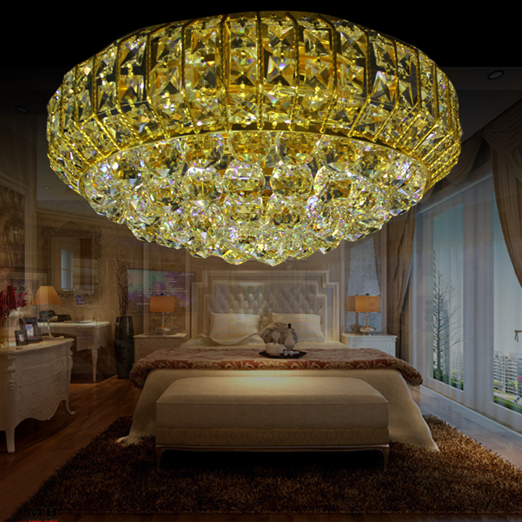 卧室水晶吸顶灯欧式温馨现代大气水晶灯儿童房灯具玄关客厅吸顶灯