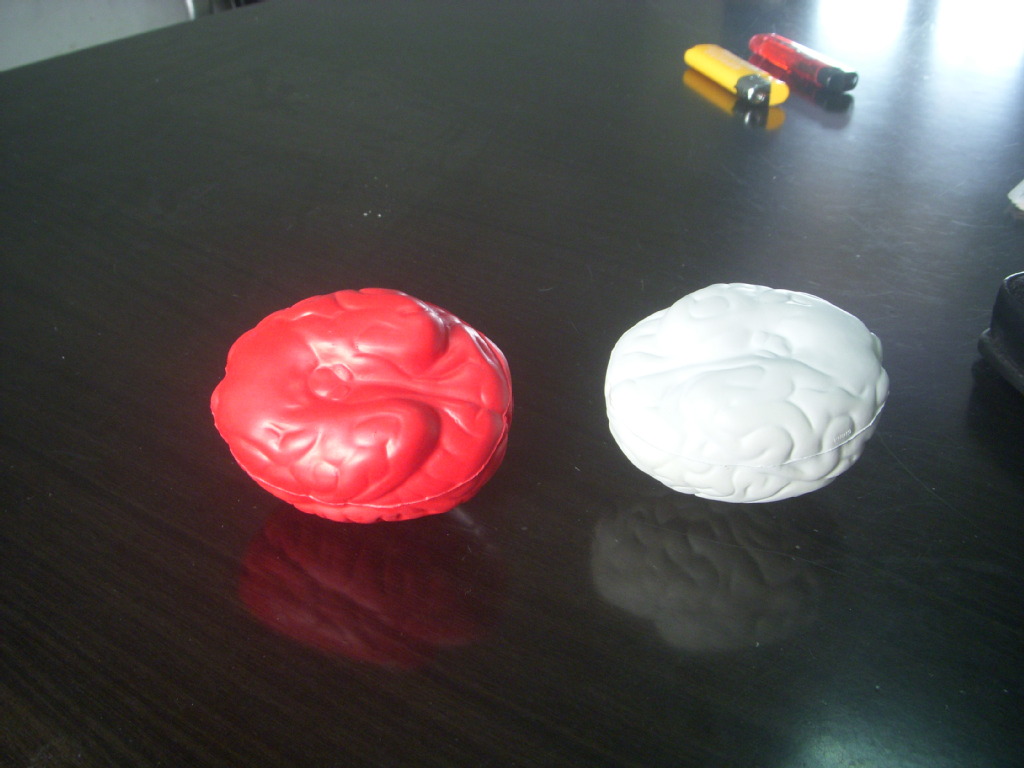 订做DIY创意人脑压力球PU器官发泡球肾脏减压球医院慢回弹压力球
