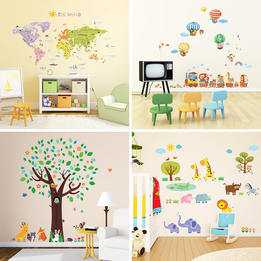 【现货】英国儿童房环保卡通可移除重复黏贴墙贴墙画 墙壁装饰